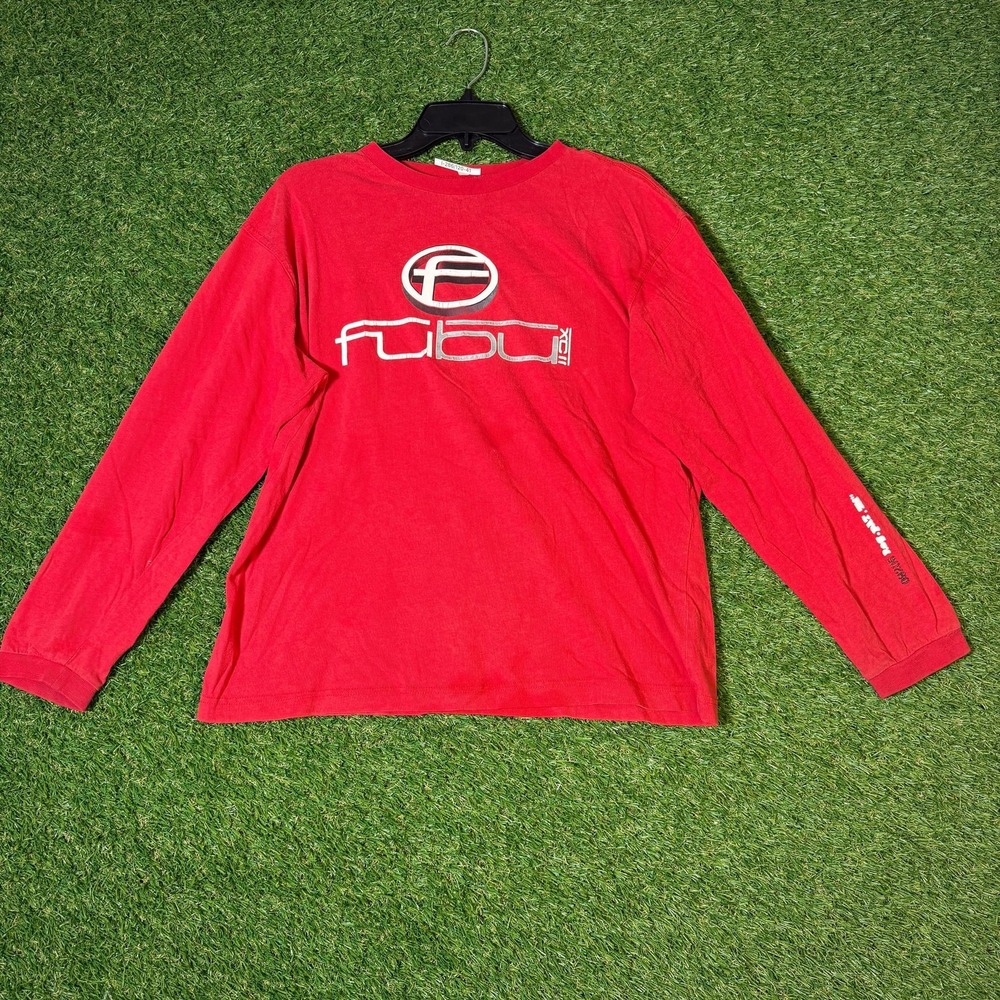 Y2K FUBU Red Long Sleeve Youth L‎ 16-18 Unisex Hip Hop Made in South Africa